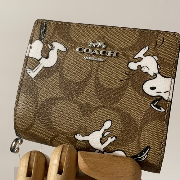 Coach Bags Coach C459 Peanuts Snoopy Khaki Snap Wallet Poshmark